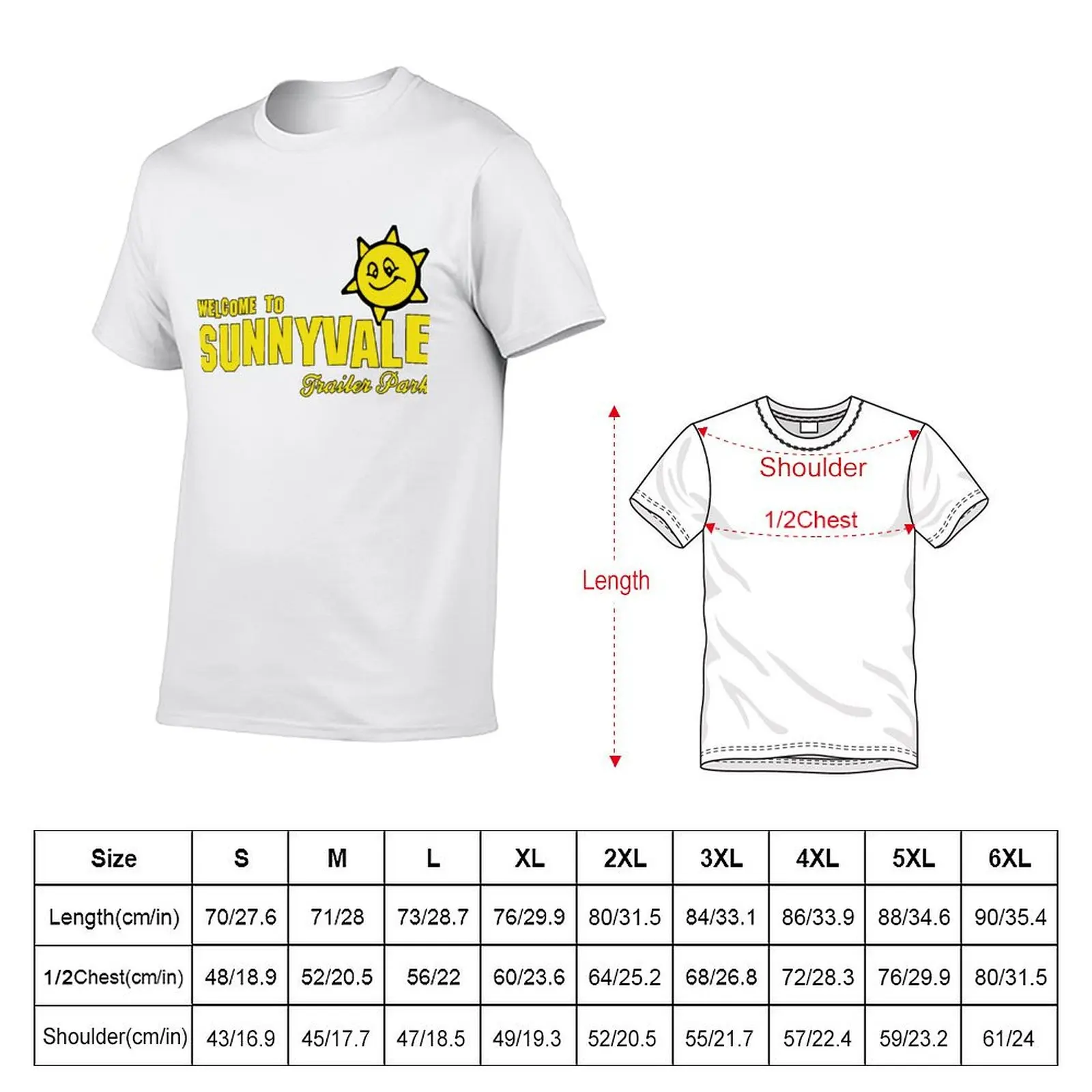 Welcome to Sunnyvale Trailer Park T-Shirt man t shirt cotton high quality printed t shirts for man T-Shirt