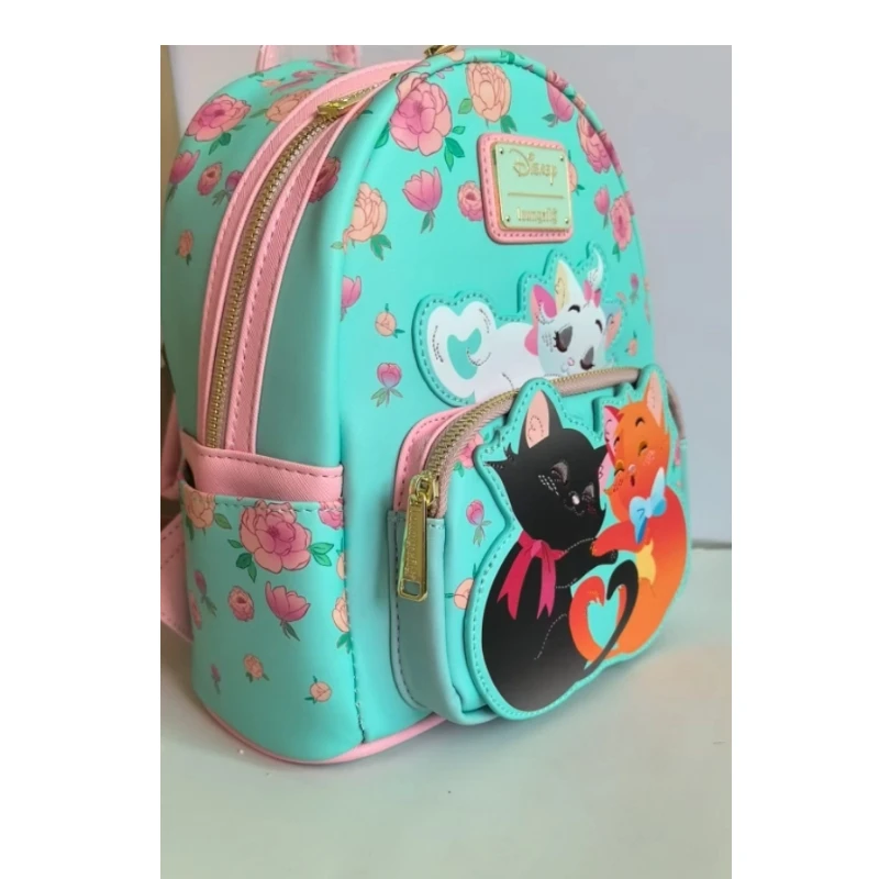 2025 nuevo en Stock Disney los Aristogatos lindo gato Floral Mini mochila Kawaii pequeña mochila para mujeres niñas bolso Casual de moda