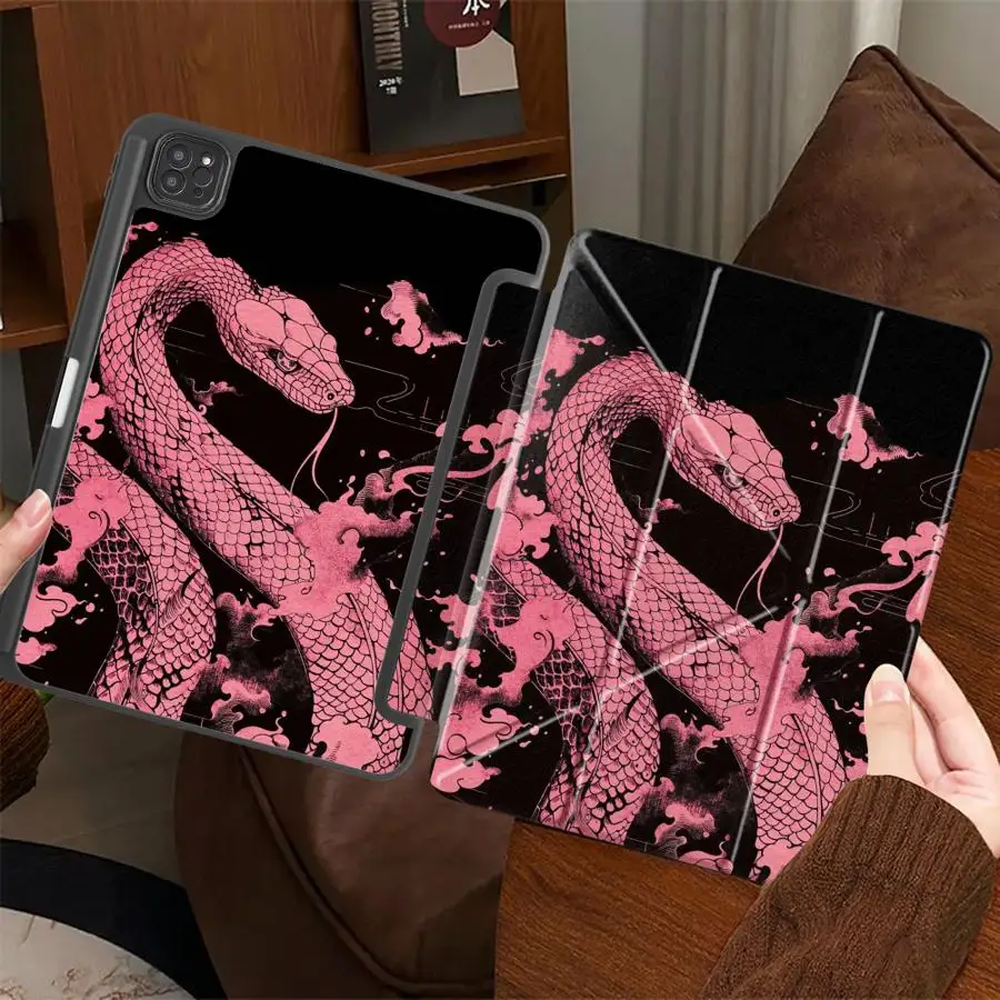 Capa Protetora para Tablet iPad Pro 2025 Air 4 5 M3 M2 1 2 M4 11 polegadas Mini 6 7 Pro 11ª 10ª 9ª 8ª 7ª 12.9 polegadas Flor de Ameixa