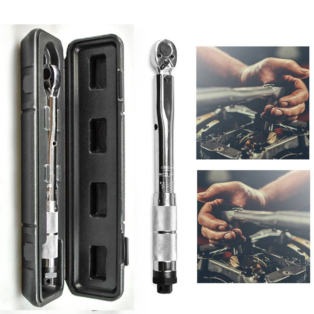 5-60N.m Precise Torque Wrench Reversible Ratchet Key 3/8 Adjustable Square Drive Spanner Adapter Precise Preset Car Repair Tool