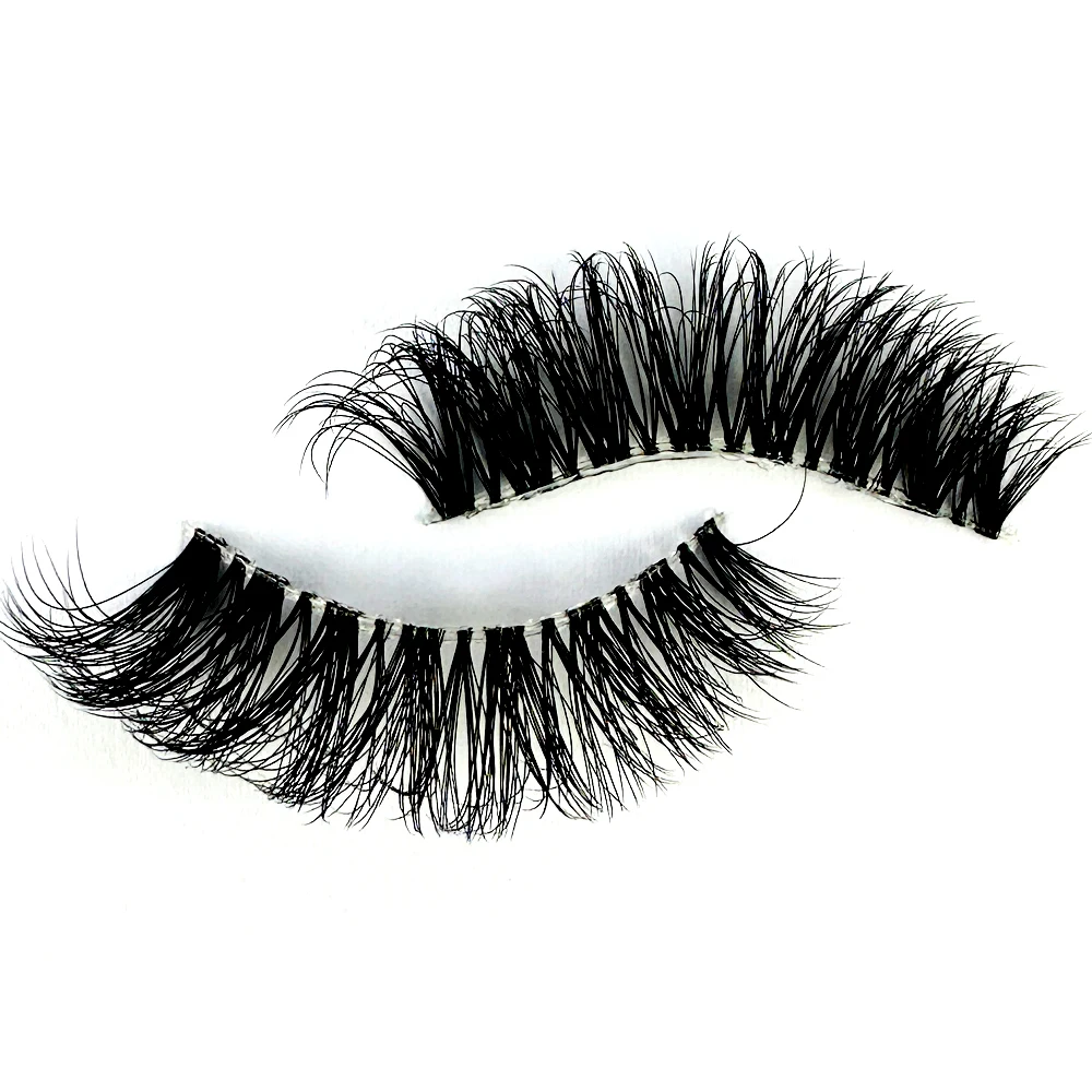 7Pairs 3D Mink Invisible Lash Handmade Crisscross Eyelashes Clear Band Soft Strip Eyelash Natural Long Wispy False Lashes Makeup