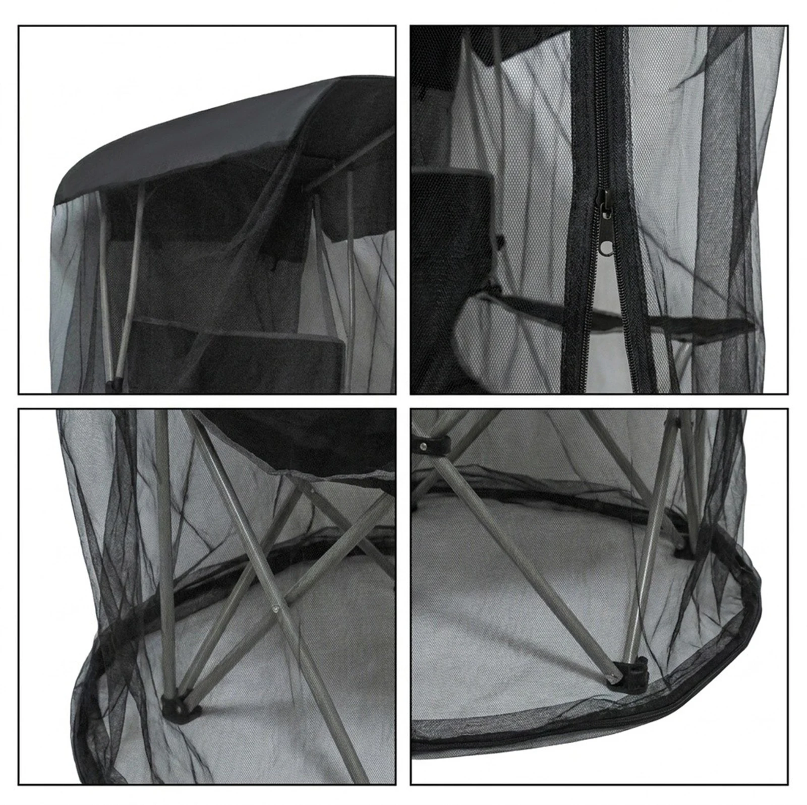 2026 High-Density Mesh Tent Netting For Canopy Chair, Outdoor Shade Cover With Door, Ideal= For Fishing And Camping Gear