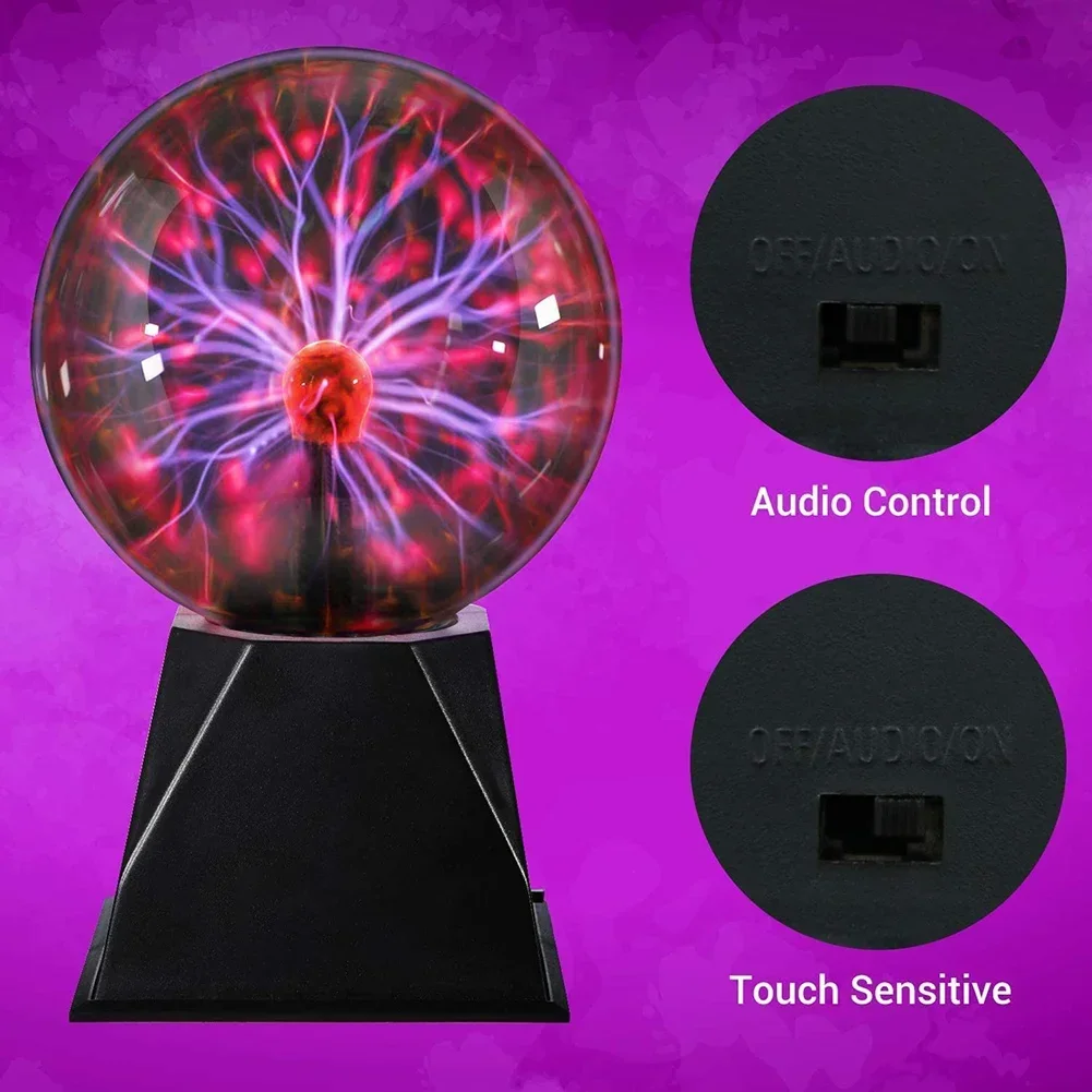 3/8 Zoll Sound Control Magic Plasma Ball Lampe führte Nachtlicht Atmosphäre Touch Glas Plasma Licht Weihnachts feier Dekor Beleuchtung