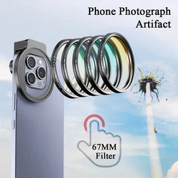67mm Filter Adapter Phone Universal Filter Star Variable ND CPL for iPhone 13 Pro max iphonex Smartphones Huawei Xiaomi OnePlus