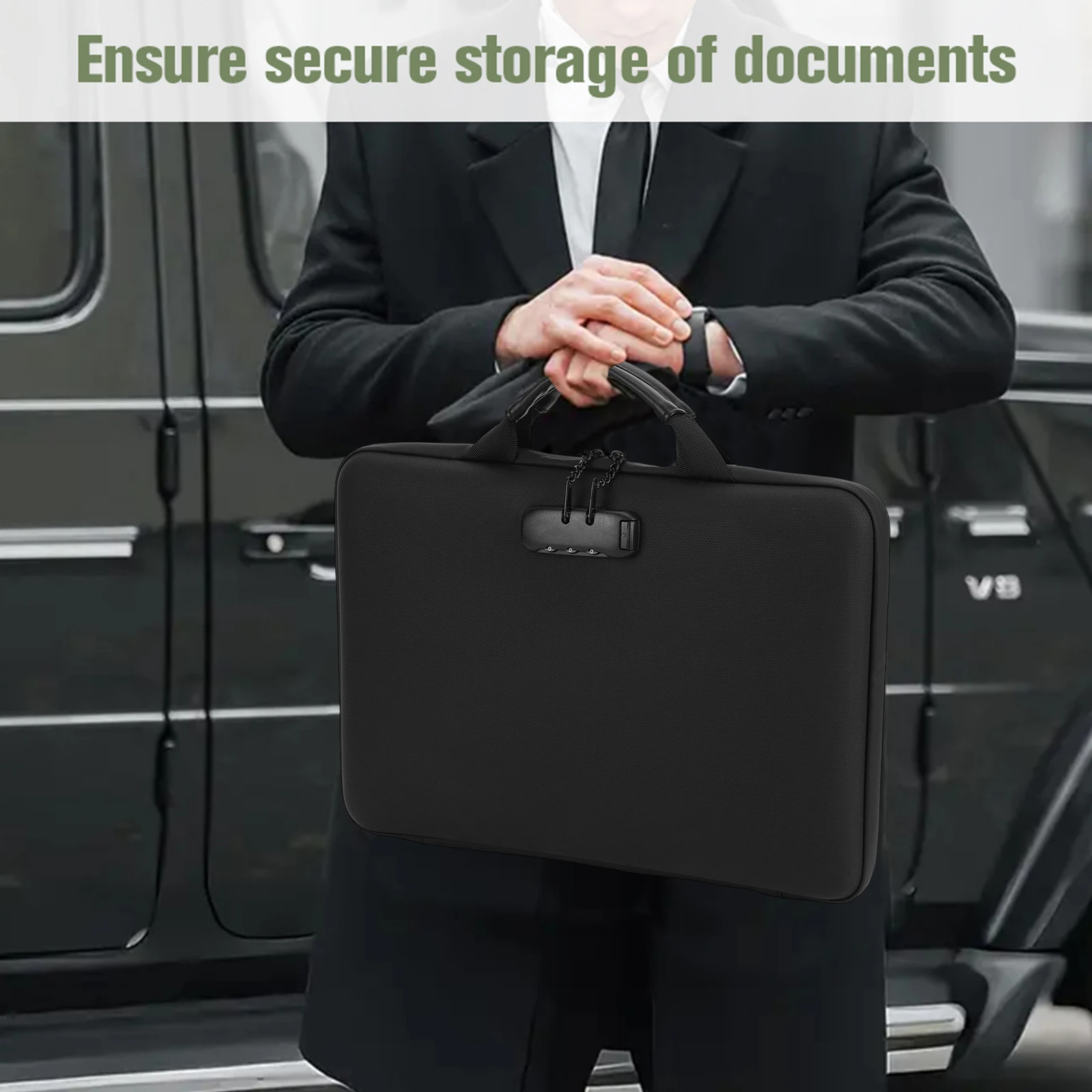 

13 Accordion Pocket Waterproof Briefcase with Lock Portable File Storage Case Large Capacity for Offices Business Travel Meeting
