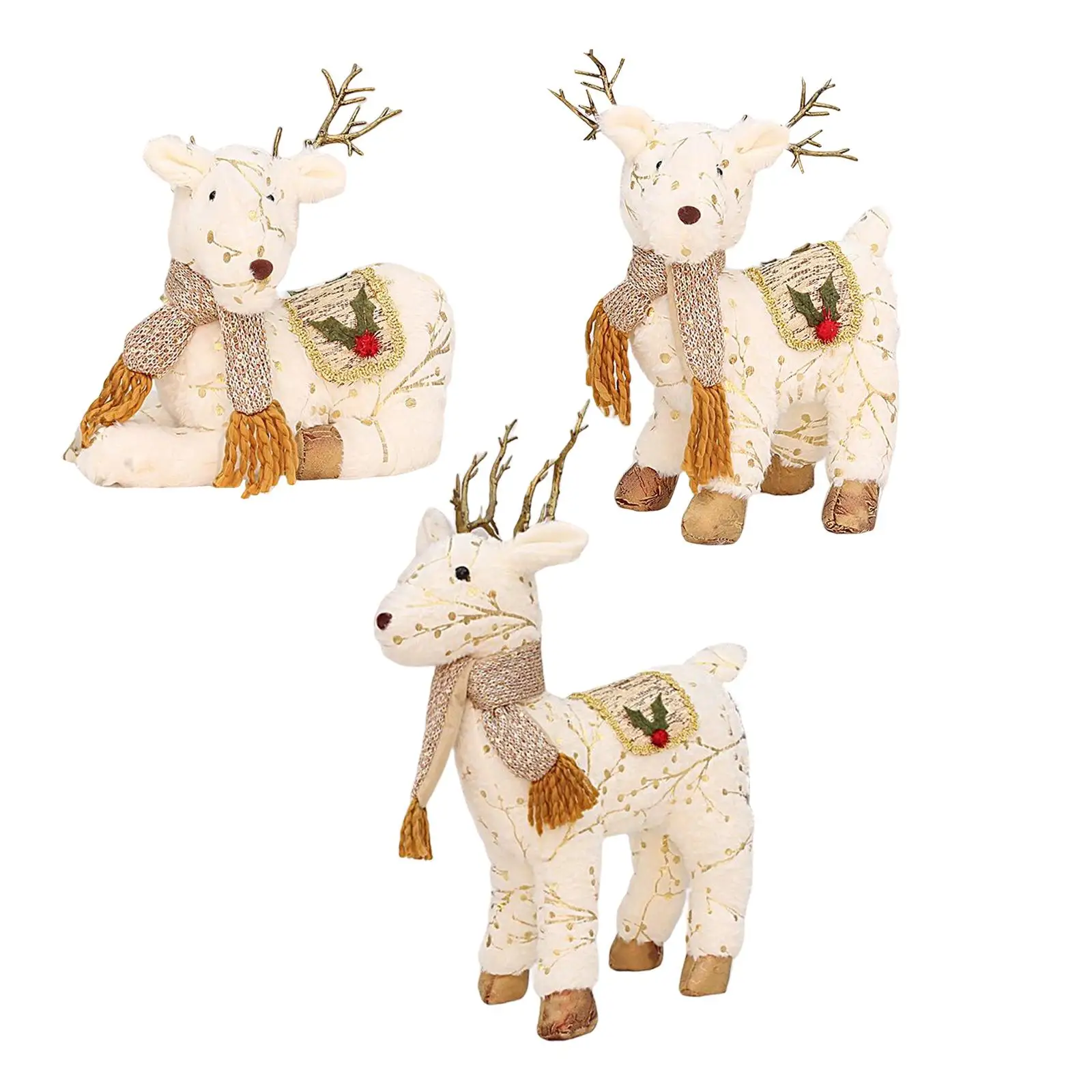 

Christmas Reindeer Stuffed Animal Creative Plush Elk for Decor Office Home