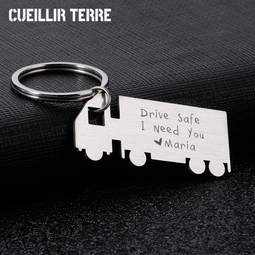 Truck Shape Keychain Drive Safe Keychains For Car Keys Personalized Gift Mother Kids Key Chain Love Gift Father's day gift