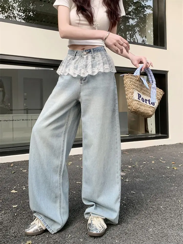 

Широкие брюки, женские летние быстросохнущие брюки с разрезом Amekaji, многослойные полые лоскутные брюки в стиле бохо, бамбуковые и хлопковые брюки