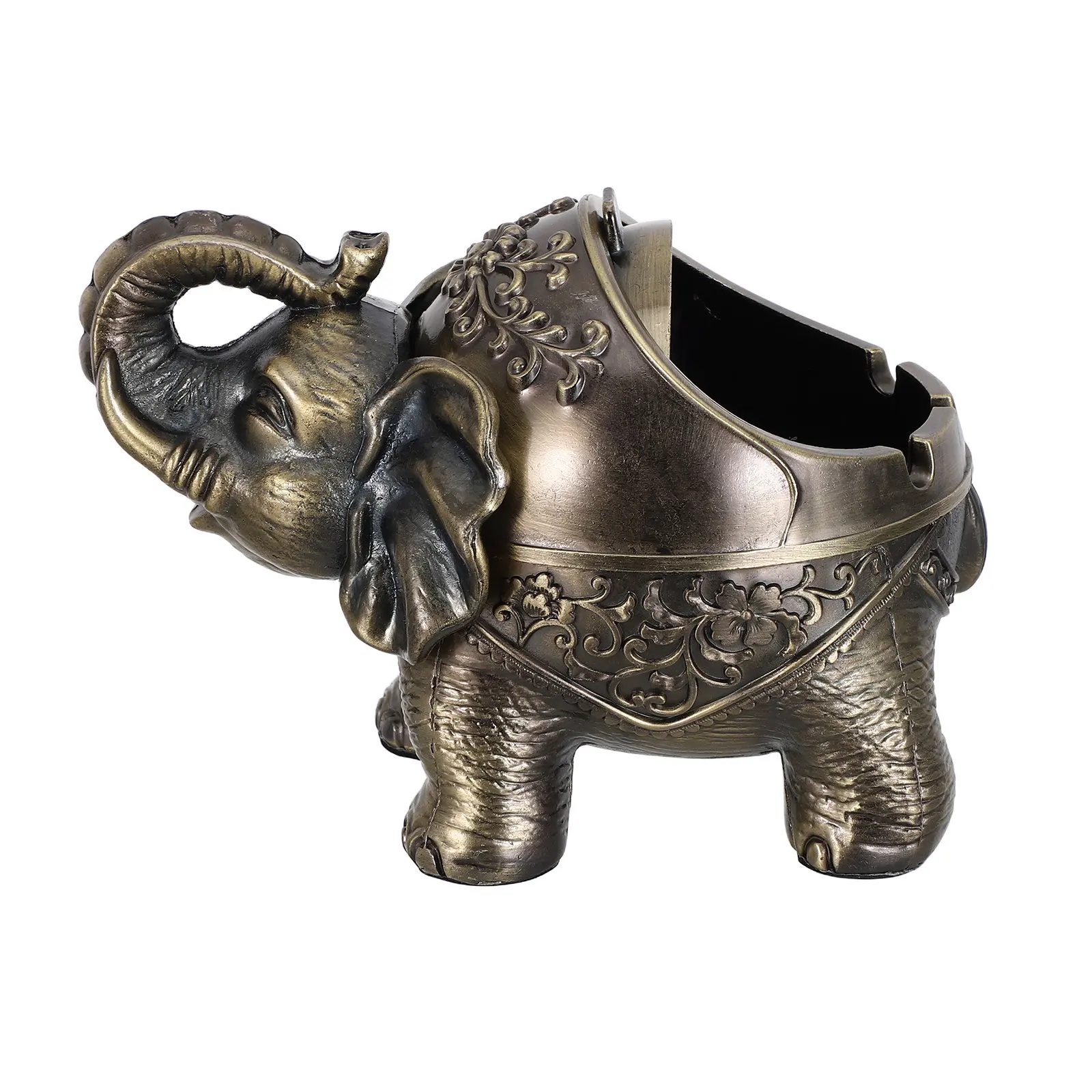 Metal Ashtray with Lid Fireproof Windproof Cigarette Ash Holder for Outdoor Patio Office Home Decor