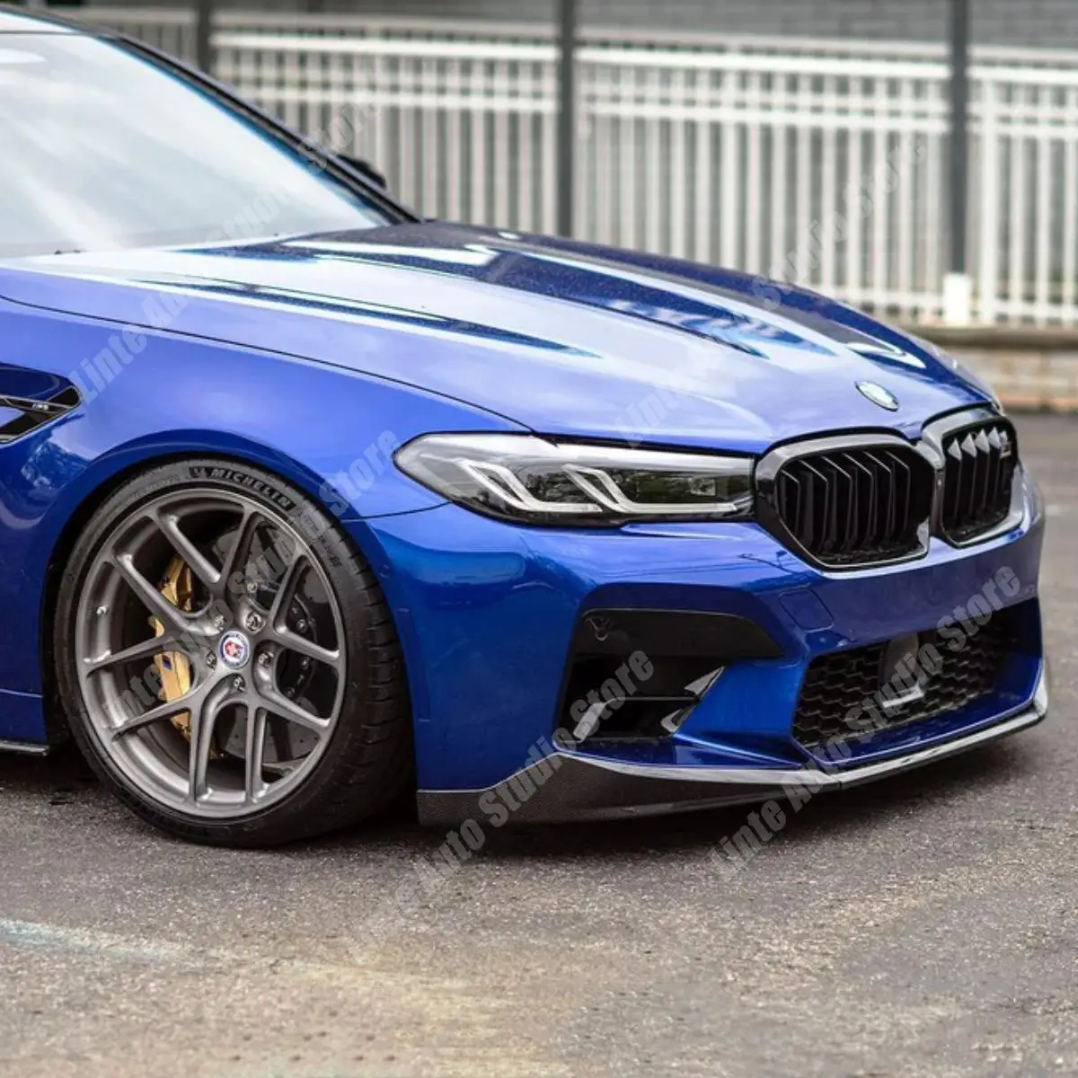 

Front Bumper Lip Splitter For BMW 5 Series M5 F90 LCI 2021-2024 Gloss Black Spoiler Diffuser Under Chin Apron Guard Body Kits