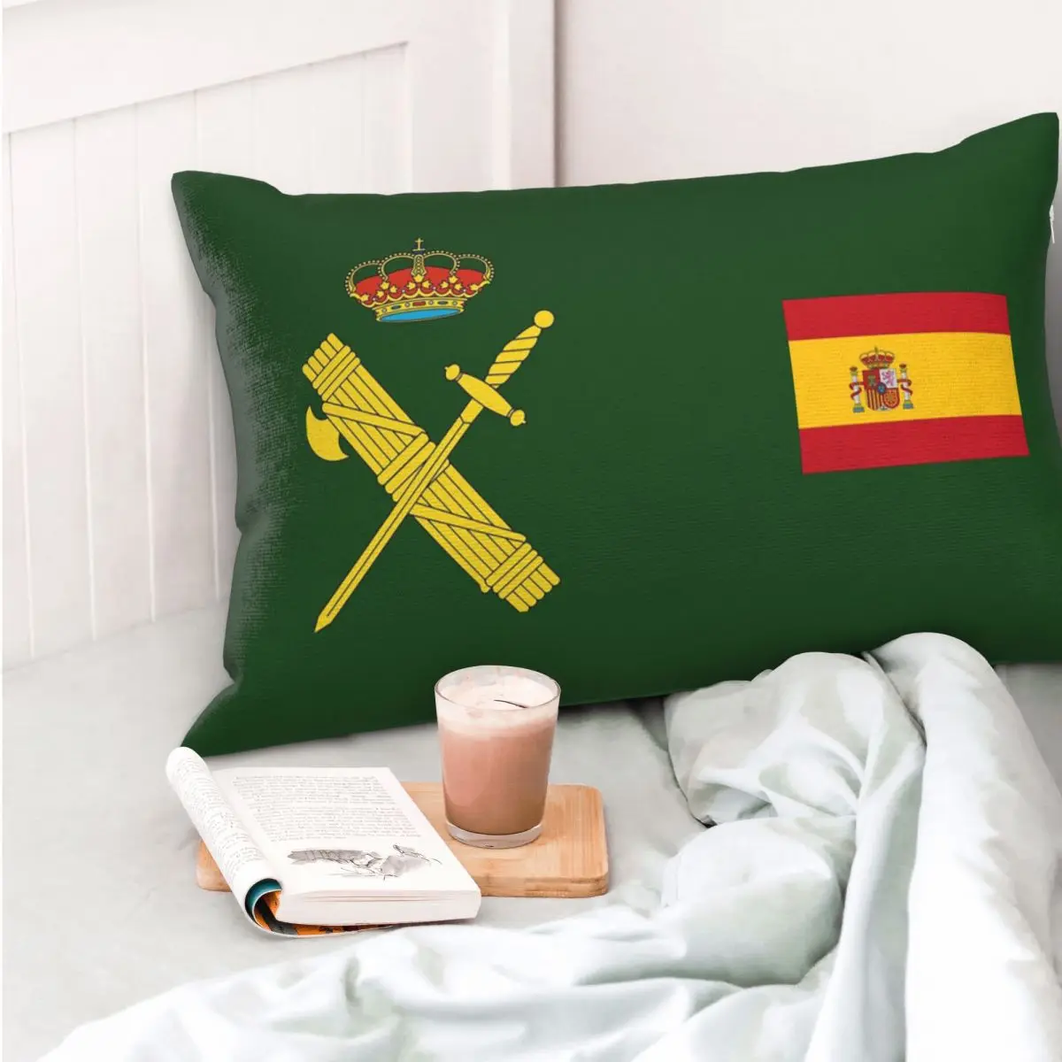 

Флаг Испании плюс эмблема Гражданская охрана прямоугольная наволочка наволочка декоративная кровать для спальни домашний комфорт пледы подушка