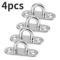 4Pcs U-Hook - Heavy Duty, Corrosion Resistant Eye Plate for Ships, Awnings and Wall Accessories, Steel Wall Hook