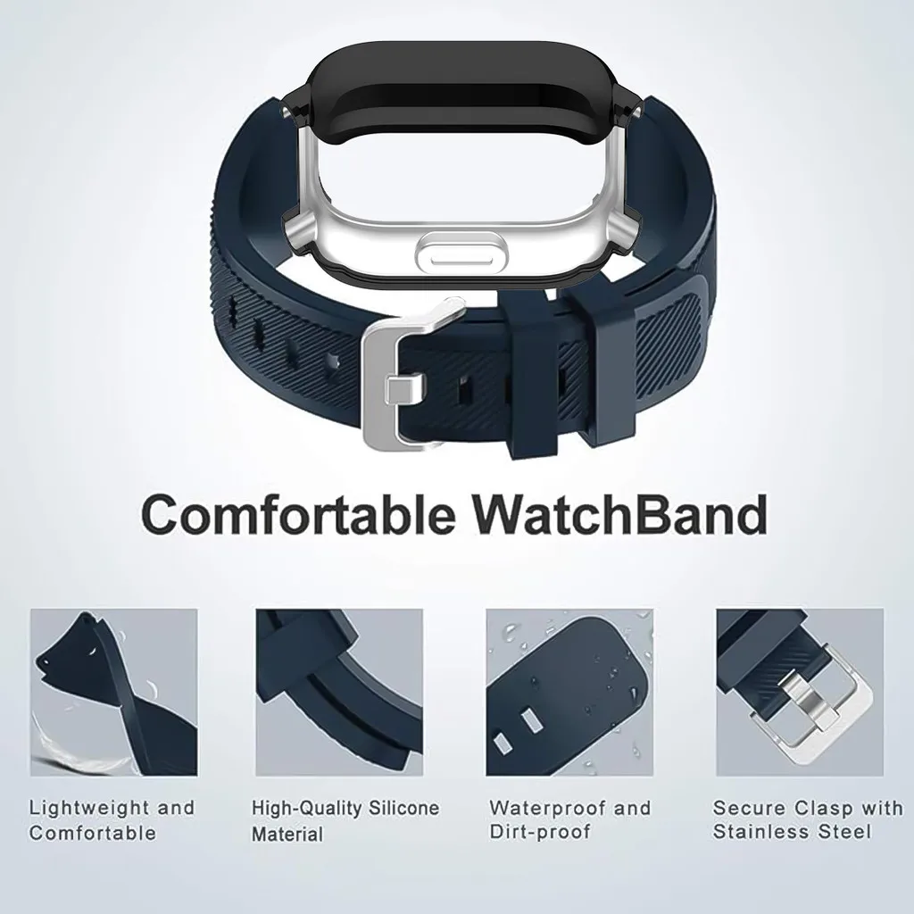 Capa + pulseira de silicone para redmi watch 5 active/lite tpu protetor de tela capa para redmi watch 5 active band esportes pulseira macia