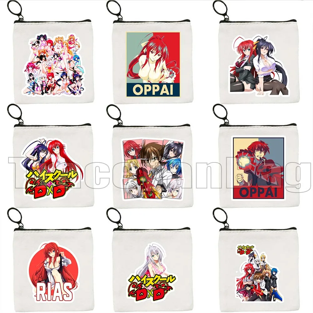 

High School DxD Akeno Himejima Issei Sexy Hentai Anime Rias Oppai Pop Art Gift Canvas Coin Purse Key Case Small Bag Wallet Pouch