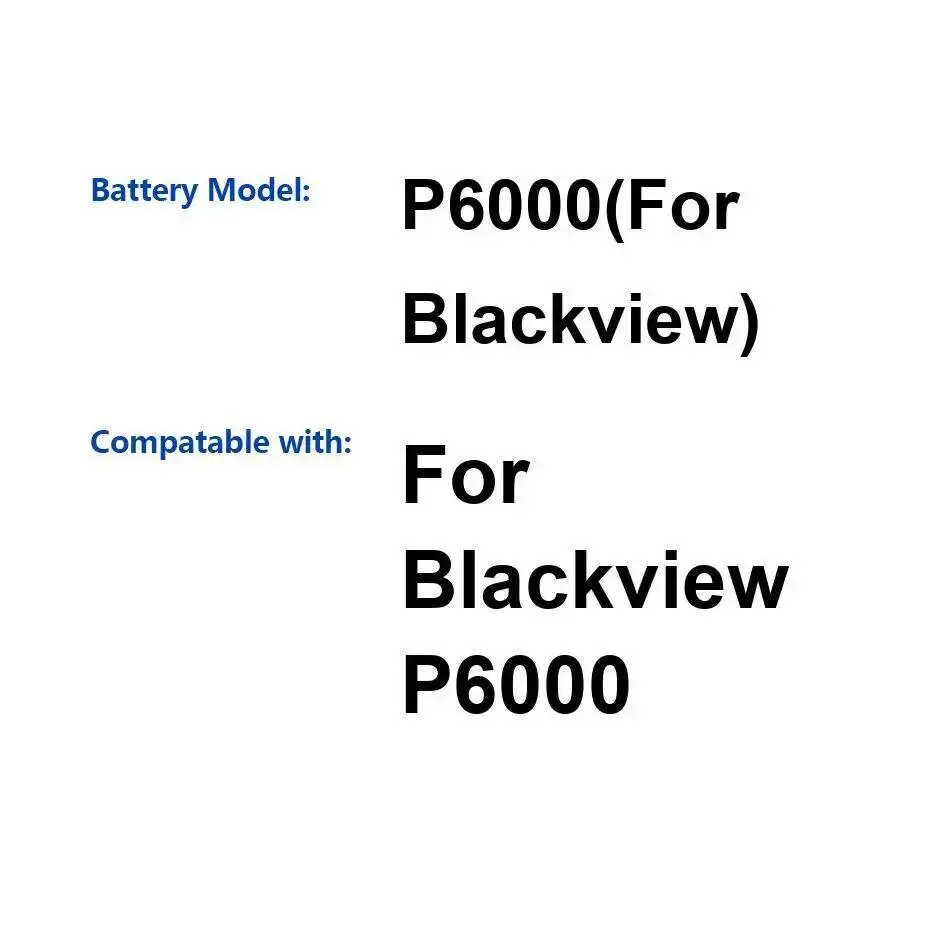 

Легкий аккумулятор для мобильного телефона Blackview P6000 6180 мАч, долговечная работа