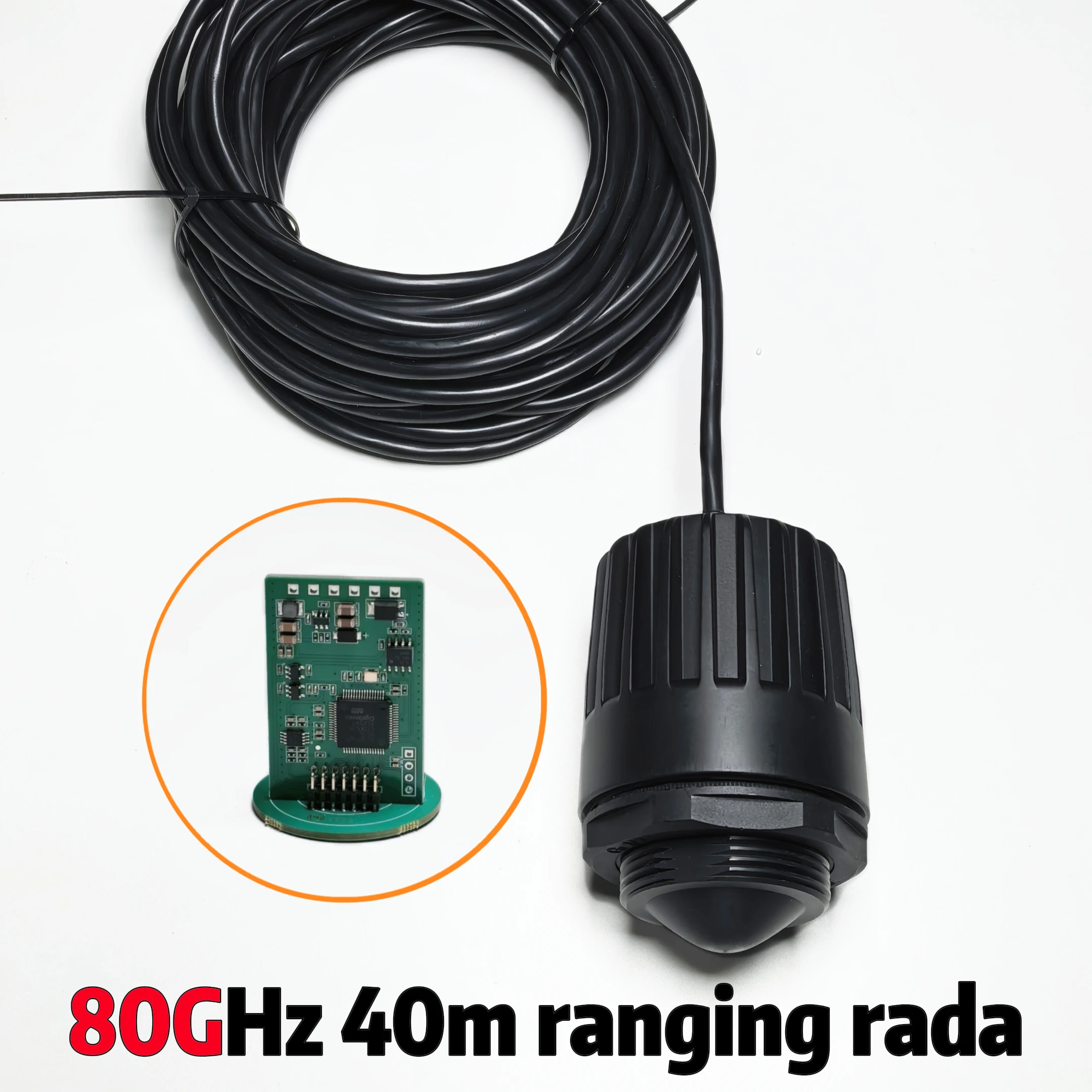 80GHz Radar Level Sensor With RS485, 0.1-40m FMCW Doppler Radar Sensor With ±3mm High Accuracy
