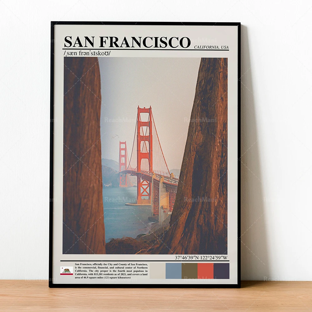 North Carolina, San Francisco, Sacramento, , Orange County California, Reno Nevada, Rocky Mountains, Travel Poster