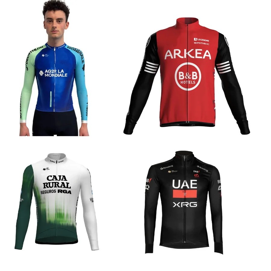 

ВЕСНА ЛЕТО/ЗИМОВАЯ ФЛИСКА THERMAL2025 ARKEA AG2R UAE CAJA TEAM ТОЛЬКО ВЕЛОСИПЕДНЫЙ ДЖЕРСИ С ДЛИННЫМ РУКАВОМ ВЕЛОСИПЕДНАЯ ОДЕЖДА ROPA CICLISMO