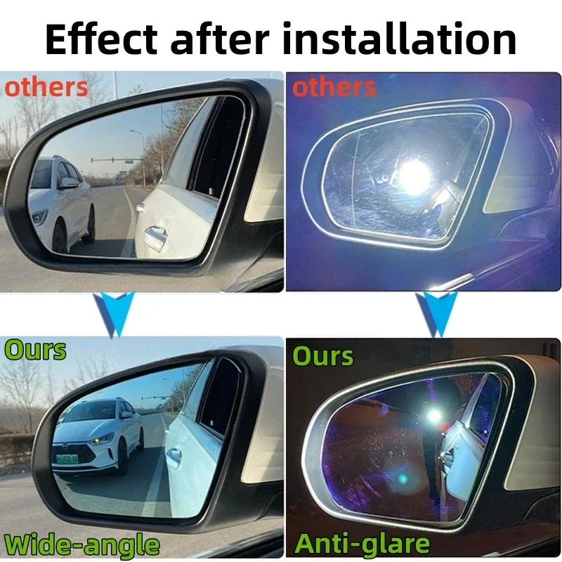 For BYD Atto 3 Yuan Plus 2022-2023 Wing Door Side Rearview Mirror White Blue Wide Angle Heated Glass Lens With Heating