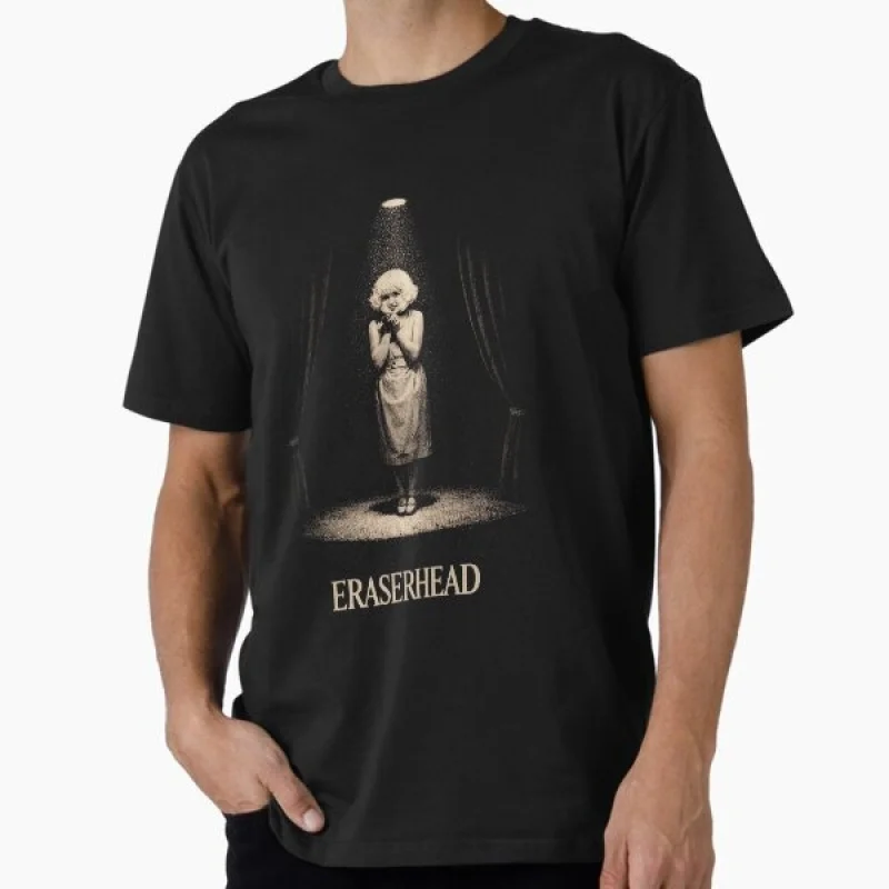 

80s Eraserhead Sacry halloween gift t shirt 0327 David Lynch Horror Films Graphic Tee 100% cotton print clothes Large size Tops