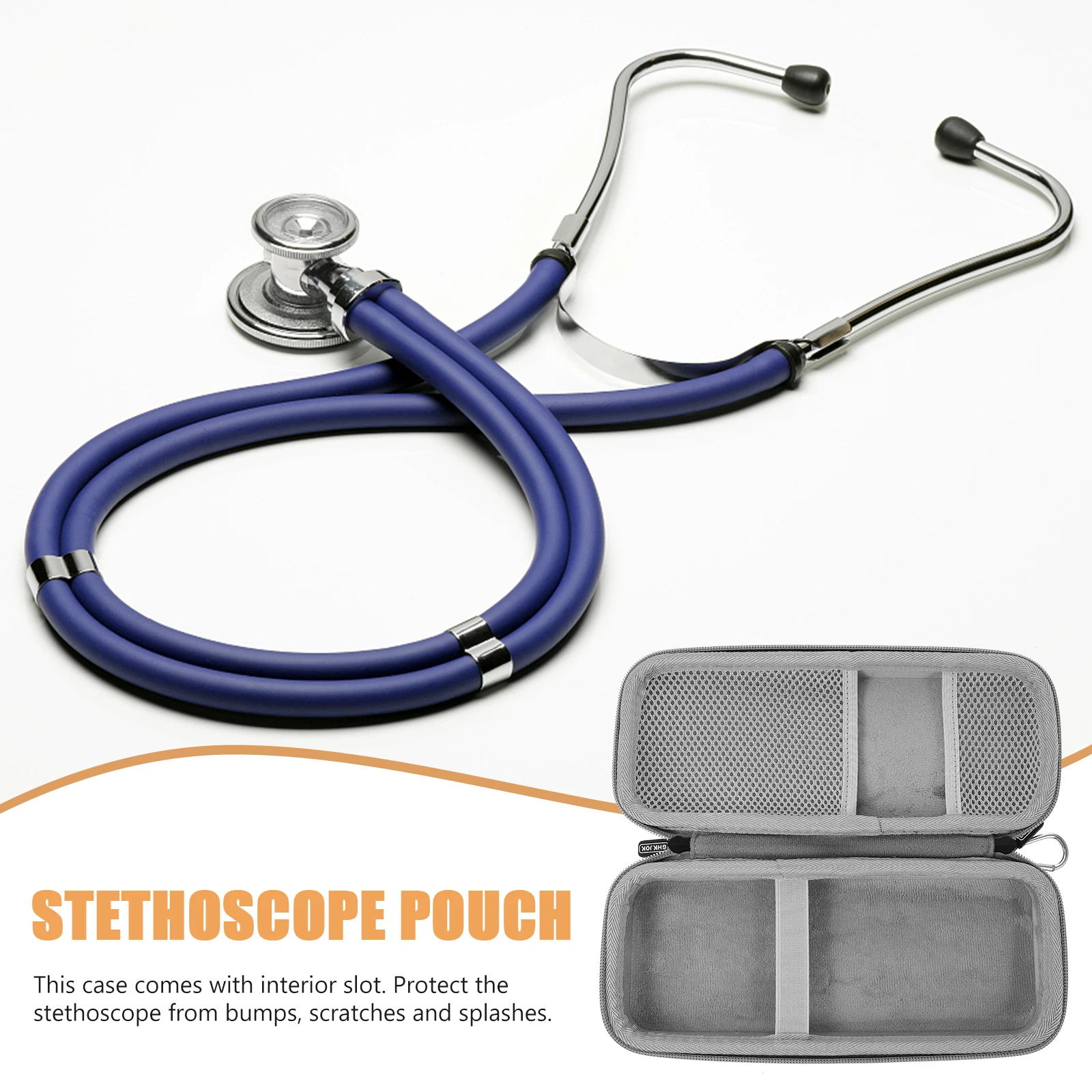 1pc Stethoscope Carrying Pouch Eva Shockproof Dust-Resistant Wear-Resistant Medical Stethoscope Case Organizer For Home Travel