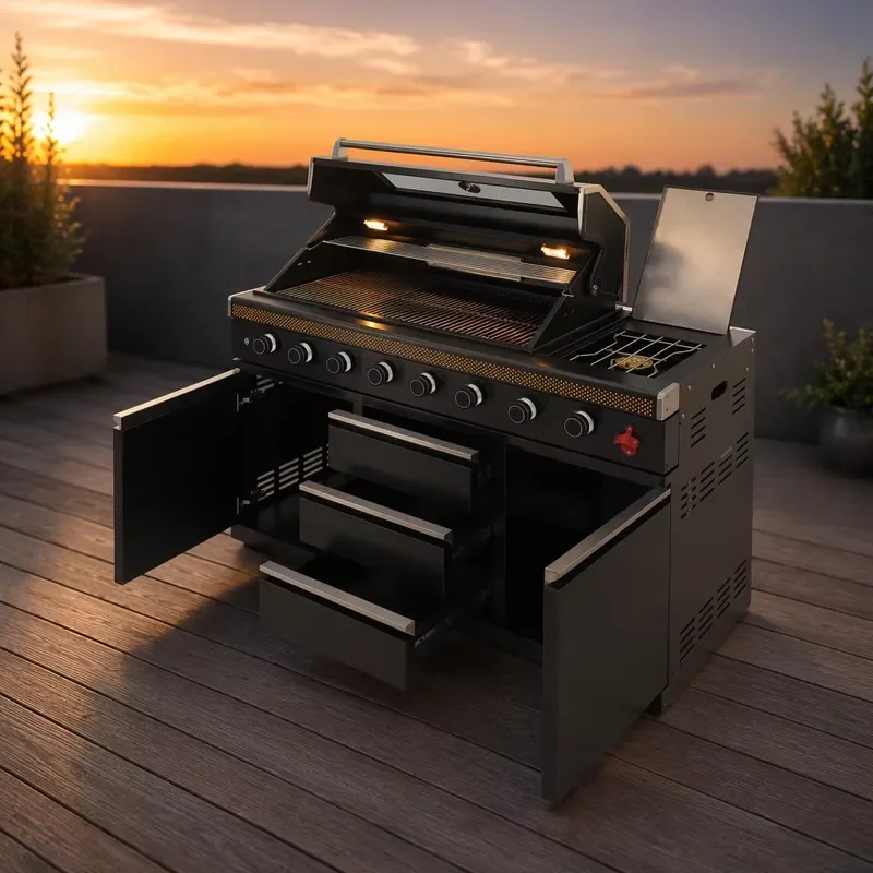 Heavy Duty Gas BBQ Grill Outdoor Barbecue Grills for Garden Backyard Camping Party Football Fan Zone Cooking Equipment