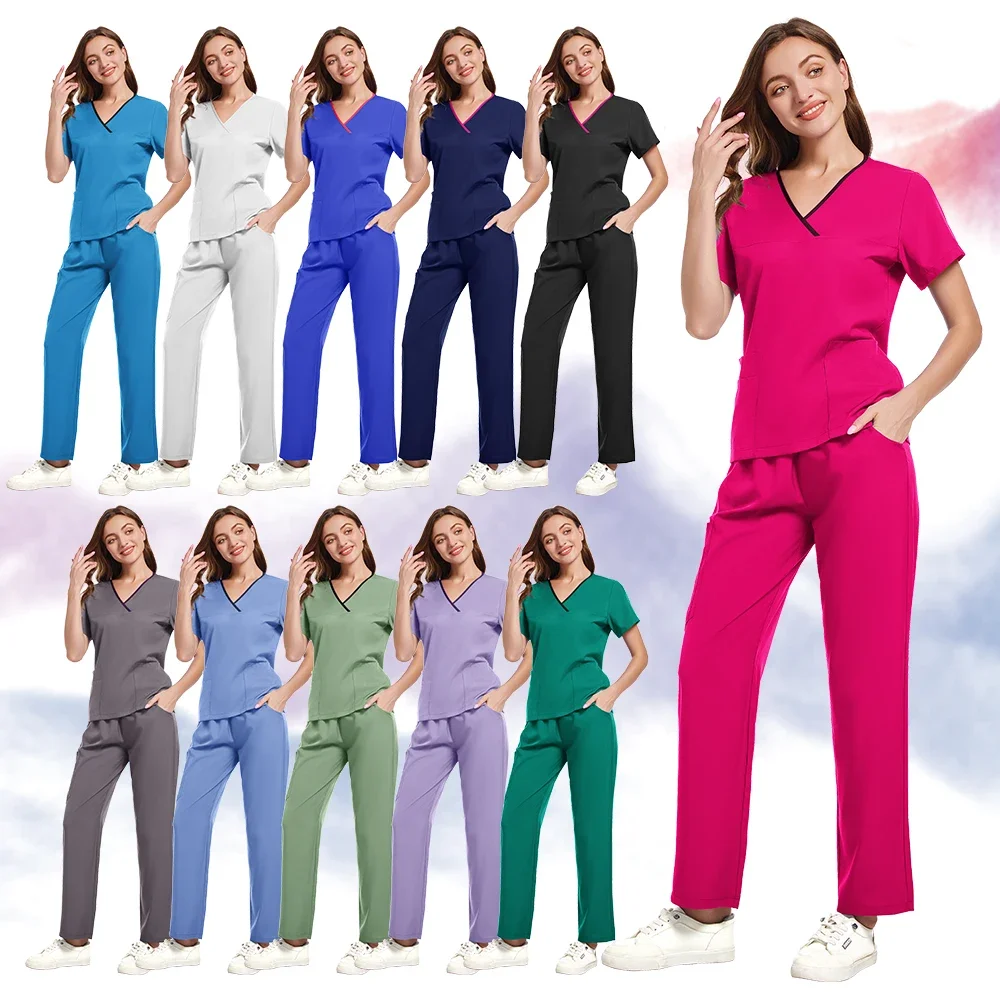 

Hot Sell Scrub Suits Stretch Breathable Women Sets Jogger Nursing Scrubs Uniforms Medical Spandex Hospital Scrubs Uniforms Sets