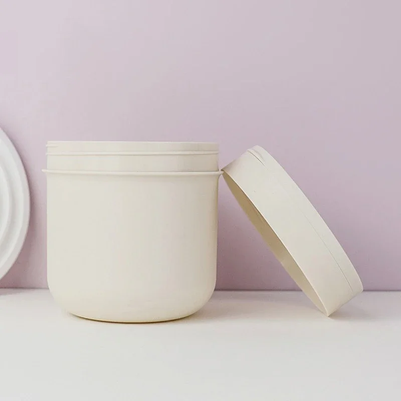 1pcs 300/400ml Refillable Makeup Remover Jar With Spoon Plastic Empty Makeup Jar Pot Travel Face Cream Lotion Cosmetic Container