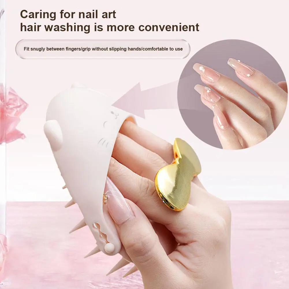 Cartoon Comb Nail Protection Anti-itch Clean Scalp Head Comb Scratcher Hair Brush Silicone Massager Shampoo Styling Accesso M4S0