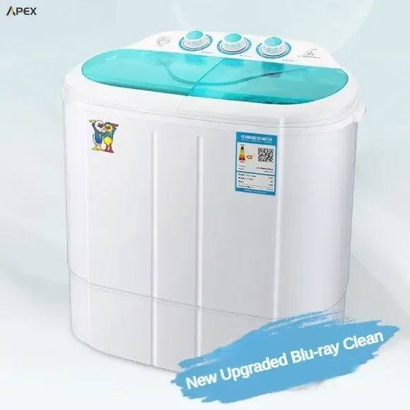 small household semi-automatic mini washing machine with integrated washing and drying, double barrel and double cylinder.