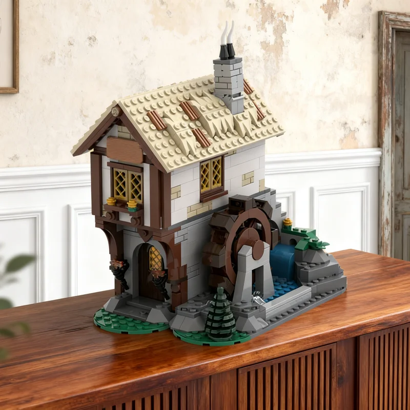 

713pcs MOC Medieval Town Square Castle Lion Knights Model Building Blocks Creative Display Gift Collectible Decor Kids Premium