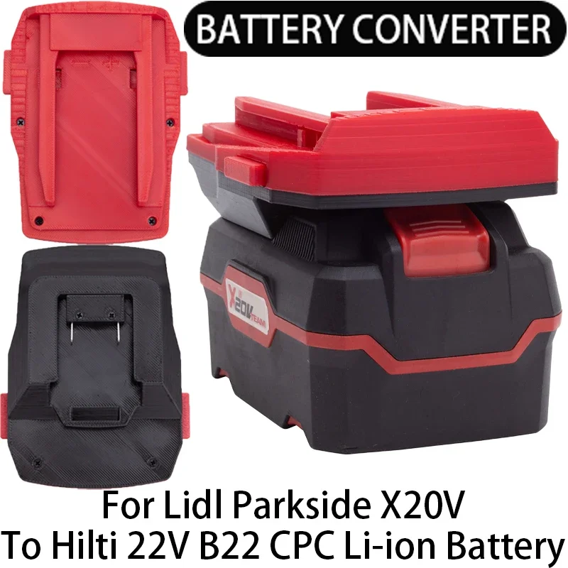 Adapter For Hilti 22V B22 CPC Li-ion tools Converts to Lidl Parkside X20V Li-ion Battery Adapter Power Tool Accessories