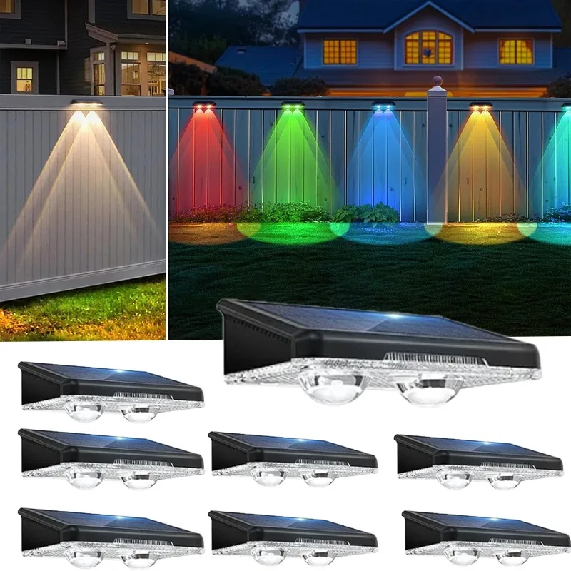 

Outdoor Solar Light LED Wall Light RGB/Warm /White Color Changing IP65 Waterproof Suitable for Garden Patio Deck Solar Powered