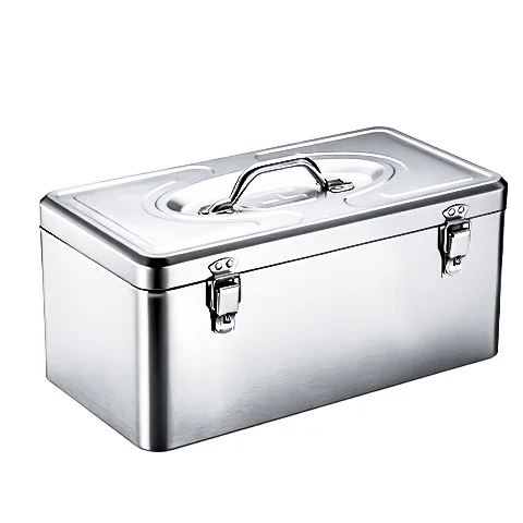 Estuche de Almacenamiento Portátil de Acero Inoxidable, Resistente y Reforzado