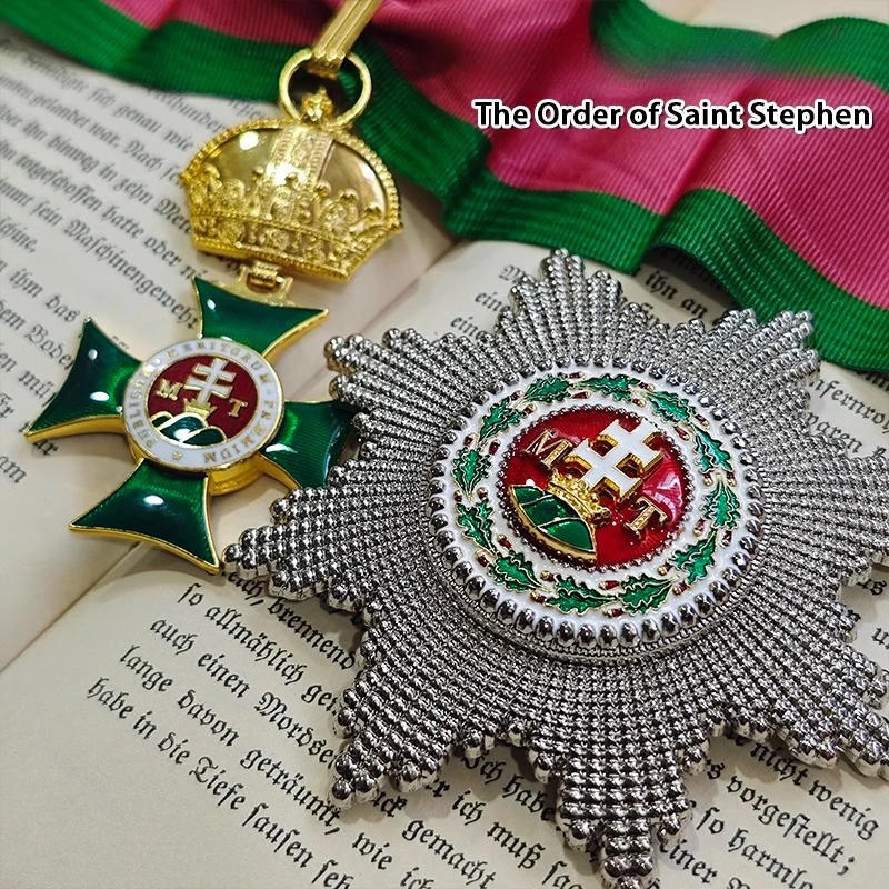 Teresa St. Stephen Hungary Cross Commander's Order Ribbon Medal Gifts for Collection Decoration Crafts High Quality