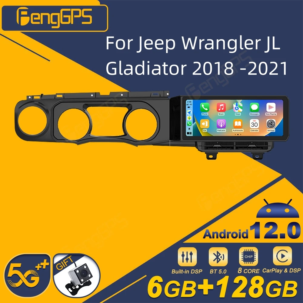 For Jeep Wrangler JL Gladiator 2018 -2021 Android Car Radio 2Din Stereo Receiver Autoradio Multimedia Player GPS Navi Head Unit