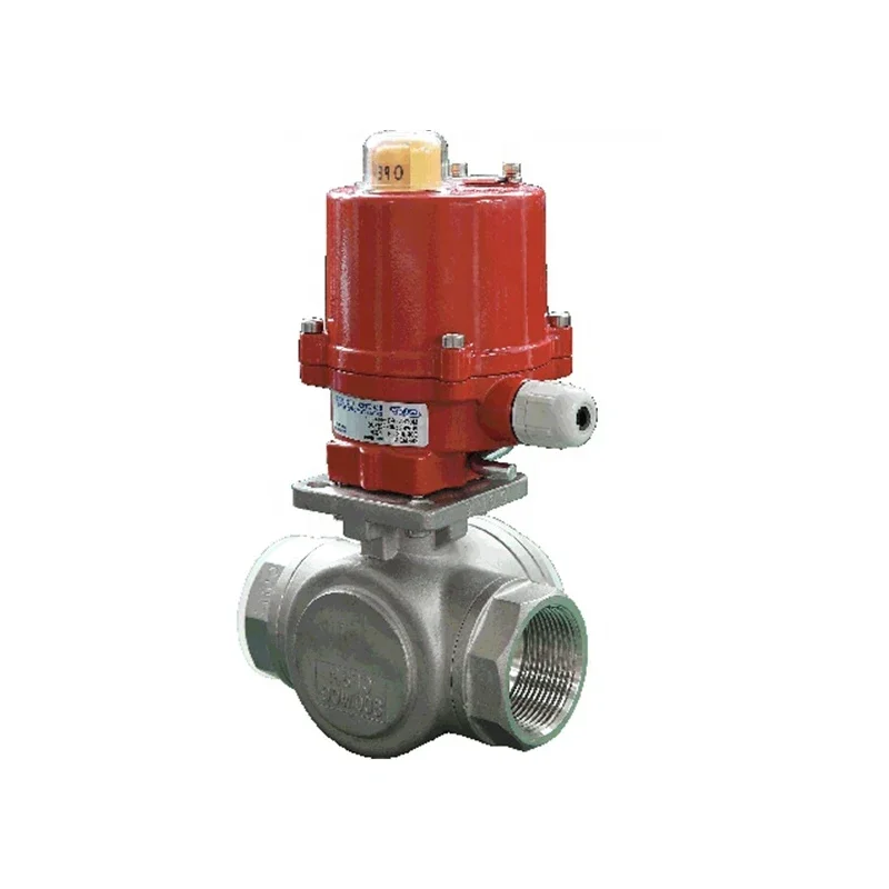 220VAC 24VDC 4- 20ma Quarter Turn Rotary Water Flow Control Ball Valve Electric Actuator