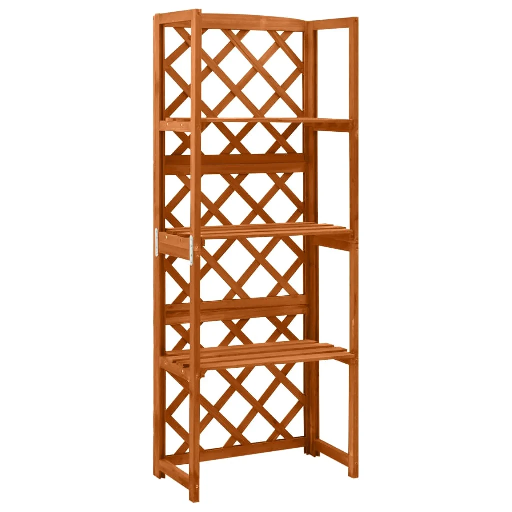 vidaXL Trellis with Shelves 55x30x140 cm Solid Fir Wood Flowerpot/planting accessories/flowerpot tray/plant support net