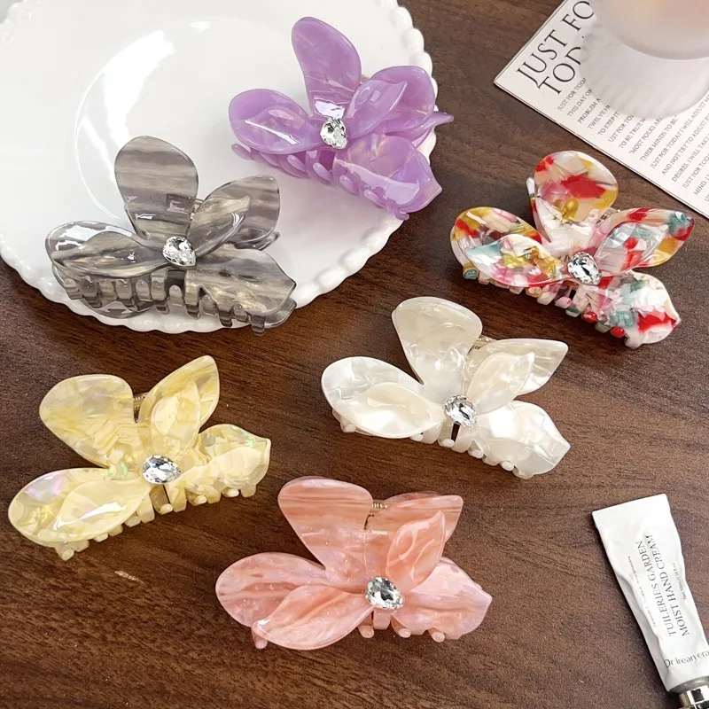 

1 шт. Роскошная заколка для волос с цветочным узором для женщин, очаровательный элегантный дизайн, модный аксессуар, стильный блестящий головной убор для девушек, для повседневных образов