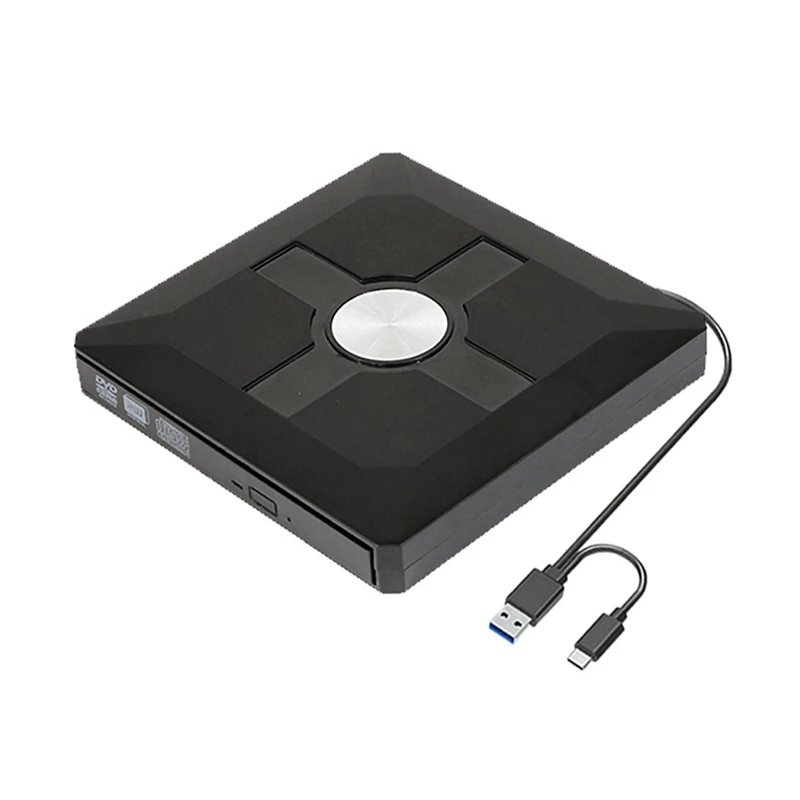 External Optical Drive DVD Burning USB3.0Type-C Mobile Burner Plug And Play CD-ROM Drive Suitable For PC Desktop Easy To Use