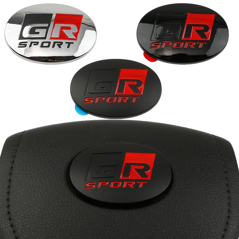 Car Steering Wheel GR Sport Logo Cover Emblem Badge Decals Sticker For Toyota Supra Yaris 86 Prius RAV4 C-HR NOAH Corolla Camry