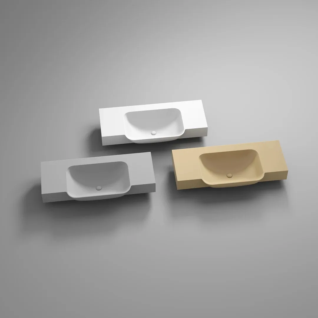 Acrylic big belly basin integrated basin, bathroom cabinet combination corner-cutting washbasin, washbasin on and off the count