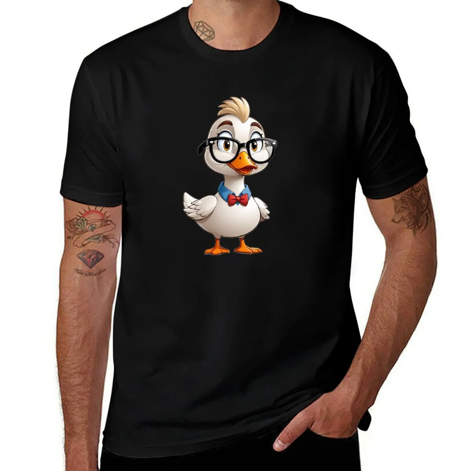 

Cute spectacled ducks T-Shirt quick-drying funny gifts baggy shirts mens fashion