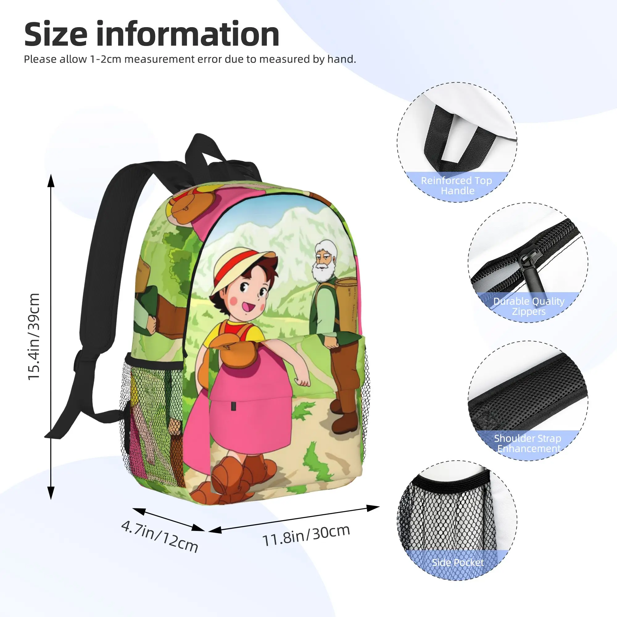 Anime Heidi Girl Of The Alps Peter Grandpa Backpack Hot Sale Daypack Boys Girls BookBag Shoulder Bags for Men Women School Bag