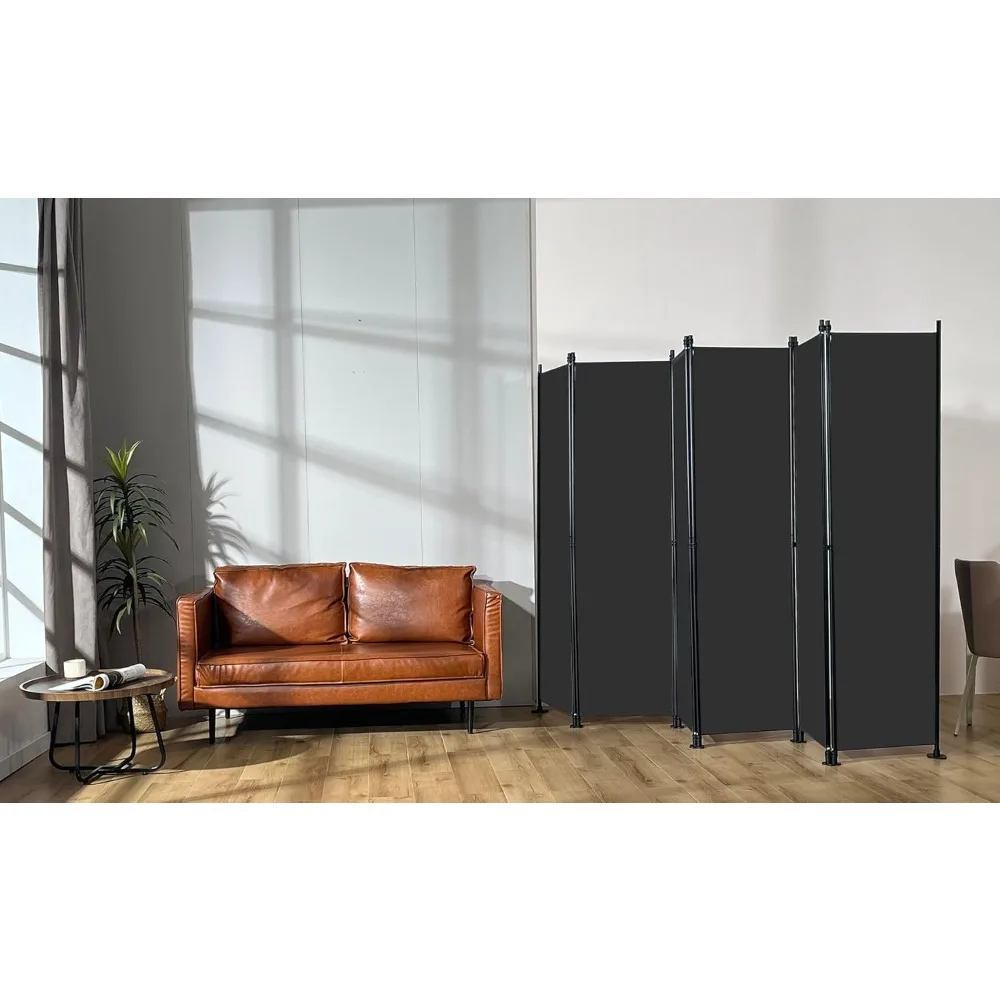 

6 Panel Room Dividers Folding Privacy Screen, 10ft Wide 6ft Tall Partition Office Walls Separator with Small Base