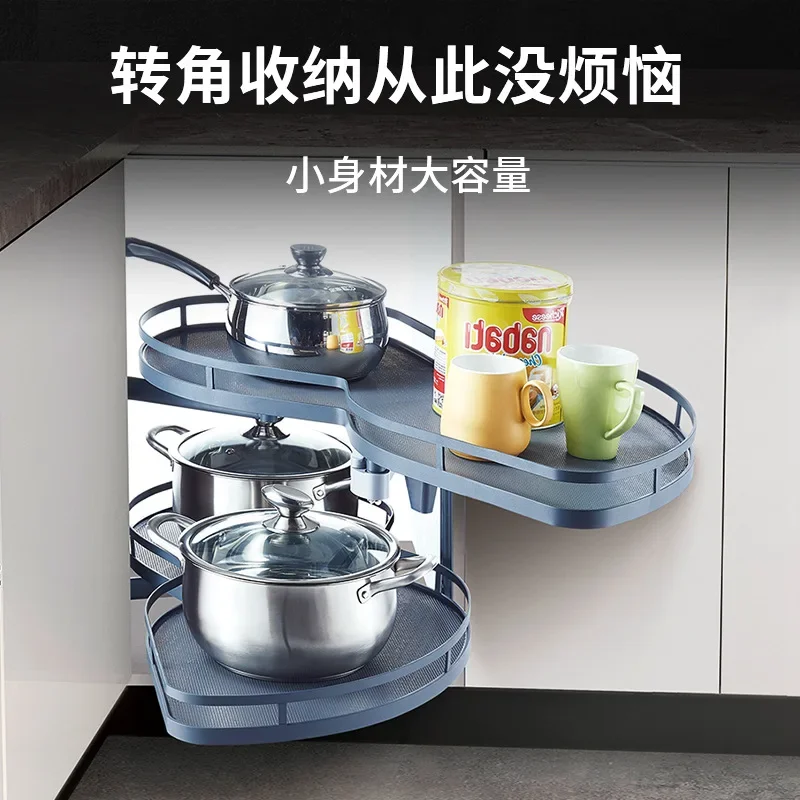 Kitchen Cabinet UFO Monster Corner Basket Seasoning Double Seasoning Rotating Peanut Plate