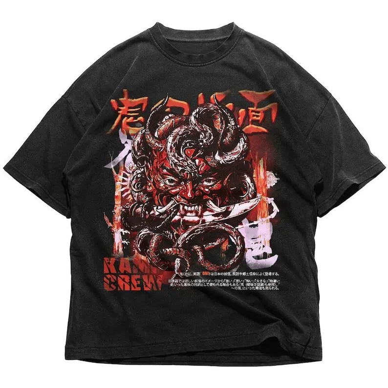 قميص Hannya Snake Evil الياباني Oni Mask Yokai، قميص Tokyo Japan Urban Legend Lovers للجنسين، هوديي، سويت شيرت