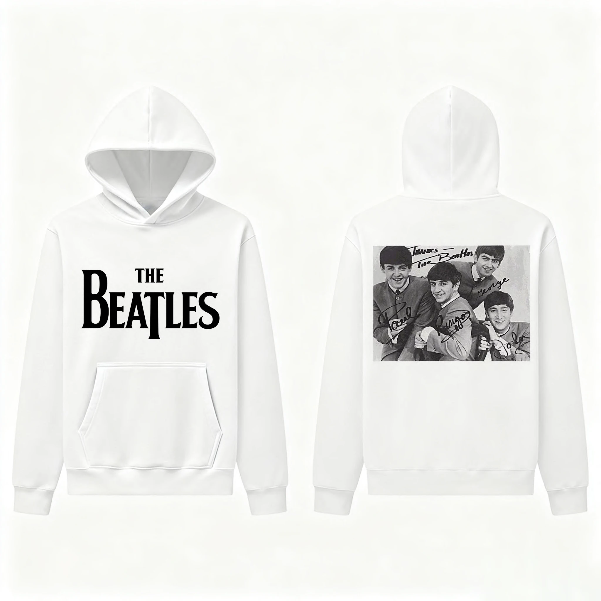 The Beatles Grafik Hoodie Rock Retro Hip-Hop Band Hoodie Reine Baumwolle Herbst Kinder Hoodie Herren und Damen Y2K Hoodie