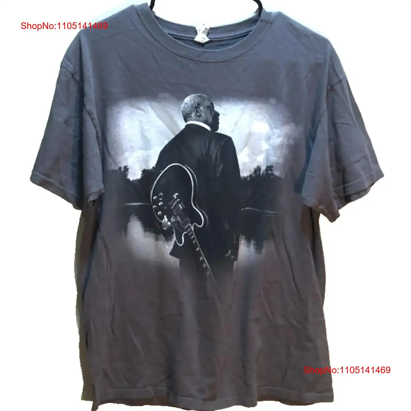 B King 2011 حفلة موسيقية البلوز الروح الموسيقى لوسيل جيتار رمادي تي شيرت L خمر غسلها الشارع الشهير امتدت لينة مصمم الملابس