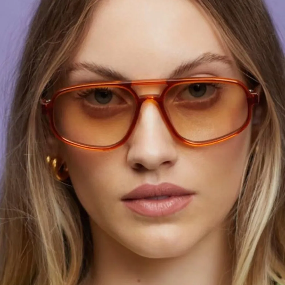 

Big Frame Irregular Square Sunglasses Wide Legs UV400 Double Beam Sun Glasses Punk Leopard Print Retro Trend Eyewear Photography